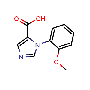 Chemical structure of 1-(2-Methoxyphenyl)-1H-imidazole-5-carboxylic acid , CAS 762240-23-3, AChemBlock AD242845