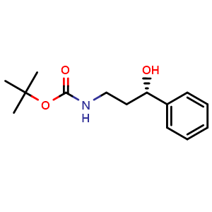 Chemical structure of (S)-tert-Butyl (3-hydroxy-3-phenylpropyl)carbamate , CAS 762273-00-7, AChemBlock AD242846