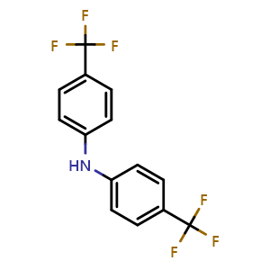Chemical structure of 4-(trifluoromethyl)-N-[4-(trifluoromethyl)phenyl]aniline , CAS 7639-71-6, AChemBlock AD242849