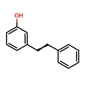 Chemical structure of 3-(2-phenylethenyl)phenol , CAS 76425-88-2, AChemBlock AD242851