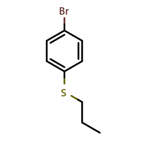 Chemical structure of 1-Bromo-4-(propylsulfanyl)benzene , CAS 76542-19-3, AChemBlock AD242853