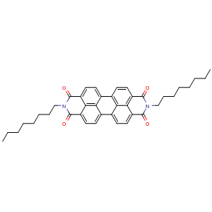 Chemical structure of 2,9-Dioctylanthra[2,1,9-def:6,5,10-d'e'f']diisoquinoline-1,3,8,10(2H,9H)-tetraone , CAS 78151-58-3, AChemBlock AD242888