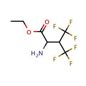 Chemical structure of Ethyl 2-amino-4,4,4-trifluoro-3-(trifluoromethyl)butanoate , CAS 78185-92-9, AChemBlock AD242890