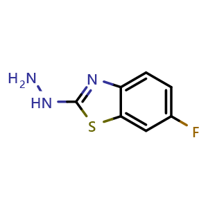 Chemical structure of (6-Fluoro-benzothiazol-2-yl)-hydrazine , CAS 78364-55-3, AChemBlock AD242894