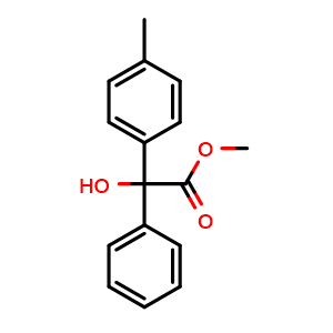 Chemical structure of methyl 2-hydroxy-2-(4-methylphenyl)-2-phenylacetate , CAS 78430-35-0, AChemBlock AD242896