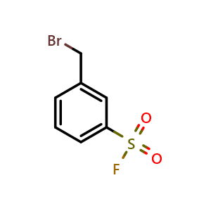 Chemical structure of 3-(bromomethyl)benzene-1-sulfonyl fluoride , CAS 79686-36-5, AChemBlock AD242916