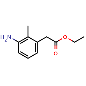 Chemical structure of ethyl 2-(3-amino-2-methylphenyl)acetate , CAS 812668-49-8, AChemBlock AD242930