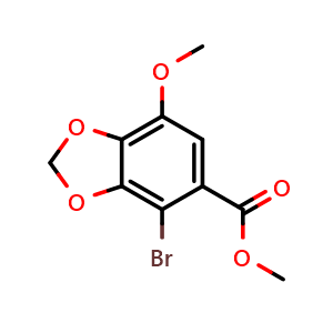 Chemical structure of Methyl 4-bromo-7-methoxy-2H-1,3-benzodioxole-5-carboxylate , CAS 81474-46-6, AChemBlock AD242934