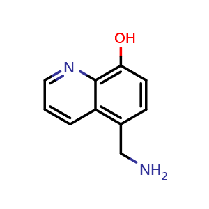 Chemical structure of 5-(aminomethyl)quinolin-8-ol , CAS 81748-72-3, AChemBlock AD242939