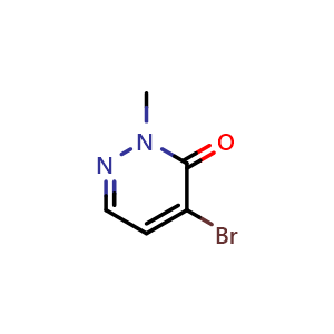 Chemical structure of 4-Bromo-2-methylpyridazin-3(2H)-one , CAS 81816-98-0, AChemBlock AD242940