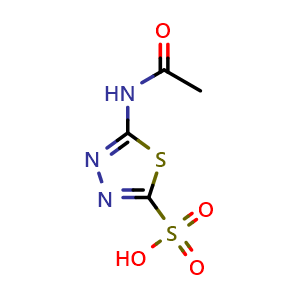 Chemical structure of 5-Acetamido-1,3,4-thiadiazole-2-sulfonic acid , CAS 827026-60-8, AChemBlock AD242947