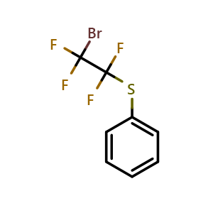 Chemical structure of (2-Bromo-1,1,2,2-tetrafluoro-ethyl)sulfanylbenzene , CAS 83015-33-2, AChemBlock AD242953