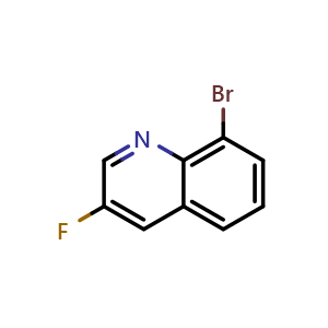 Chemical structure of 8-bromo-3-fluoro-quinoline , CAS 834884-06-9, AChemBlock AD242960