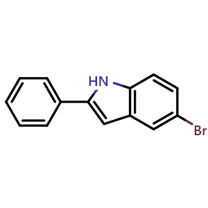 Chemical structure of 5-Bromo-2-phenyl-1H-indole , CAS 83515-06-4, AChemBlock AD242961