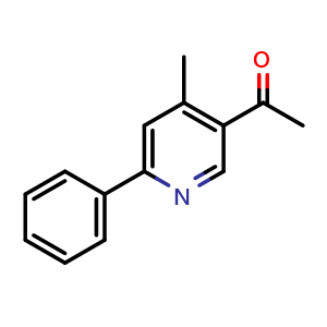 Chemical structure of 1-(4-Methyl-6-phenyl-3-pyridyl)ethanone , CAS 83670-35-3, AChemBlock AD242967