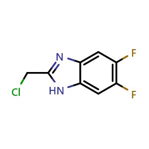 Chemical structure of 2-(chloromethyl)-5,6-difluoro-1H-1,3-benzodiazole , CAS 847615-28-5, AChemBlock AD242987
