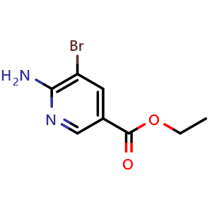 Chemical structure of Ethyl 6-amino-5-bromopyridine-3-carboxylate , CAS 850429-51-5, AChemBlock AD243011