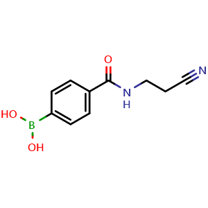 Chemical structure of [4-(2-cyanoethylcarbamoyl)phenyl]boronic acid , CAS 850568-16-0, AChemBlock AD243016