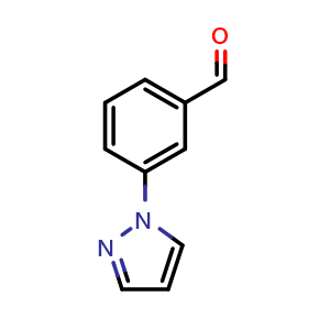 Chemical structure of 3-(1-Pyrazolyl)benzaldehyde , CAS 852227-92-0, AChemBlock AD243028