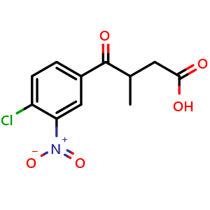 Chemical structure of 4-(4-chloro-3-nitrophenyl)-3-methyl-4-oxobutanoic acid , CAS 85633-96-1, AChemBlock AD243049