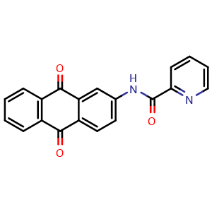 Chemical structure of N-(9,10-Dihydro-9,10-dioxo-2-anthracenyl)-2-pyridinecarboxamide , CAS 861790-45-6, AChemBlock AD243066