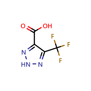 Chemical structure of 5-(Trifluoromethyl)-2H-triazole-4-carboxylic acid , CAS 862112-25-2, AChemBlock AD243069