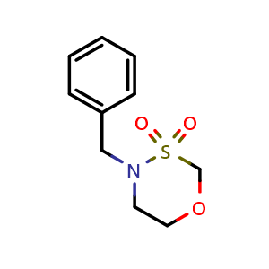 Chemical structure of 4-Benzyl-1,3,4-oxathiazinane 3,3-dioxide , CAS 863015-81-0, AChemBlock AD243072