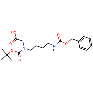 Chemical structure of N-{[(2-methylprop-2-yl)oxy]carbonyl}-N-(3-oxo-1-phenyl-4-aza-2-oxaoct-8-yl)glycine , CAS 868156-03-0, AChemBlock AD243087