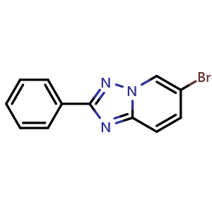 Chemical structure of 6-bromo-2-phenyl-[1,2,4]triazolo[1,5-a]pyridine , CAS 86843-98-3, AChemBlock AD243088