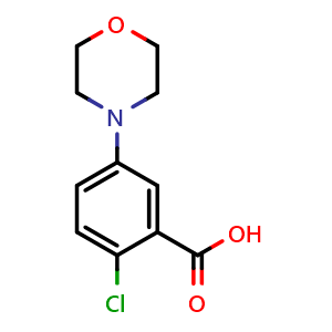 Chemical structure of 2-Chloro-5-(4-morpholinyl)benzoic acid , CAS 869949-38-2, AChemBlock AD243097