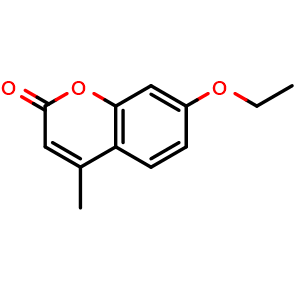 Chemical structure of 7-Ethoxy-4-methylcoumarin , CAS 87-05-8, AChemBlock AD243100