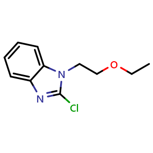 Chemical structure of 2-chloro-1-(2-ethoxyethyl)-1H-1,3-benzodiazole , CAS 87233-54-3, AChemBlock AD243122