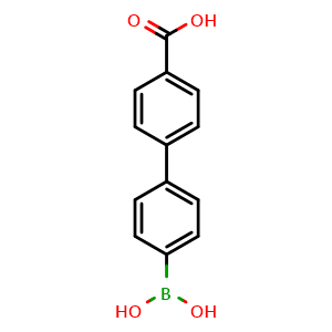 Chemical structure of 4'-Borono-[1,1'-biphenyl]-4-carboxylic acid , CAS 872341-95-2, AChemBlock AD243123