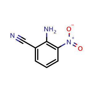 Chemical structure of 2-amino-3-nitrobenzonitrile , CAS 87331-46-2, AChemBlock AD243127