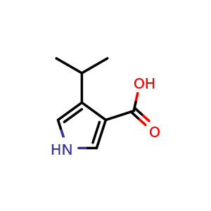 Chemical structure of 4-(propan-2-yl)-1H-pyrrole-3-carboxylic acid , CAS 874496-74-9, AChemBlock AD243141