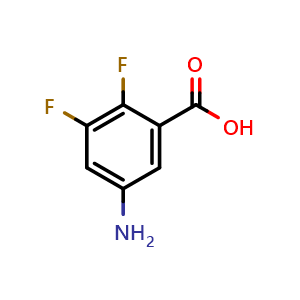 Chemical structure of 5-amino-2,3-difluorobenzoic acid , CAS 874838-32-1, AChemBlock AD243144