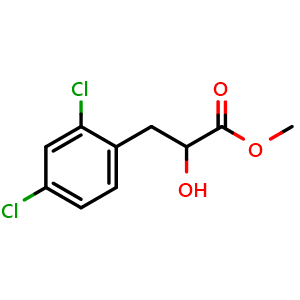 Chemical structure of Methyl 3-(2,4-dichlorophenyl)-2-hydroxypropanoate , CAS 875018-66-9, AChemBlock AD243145