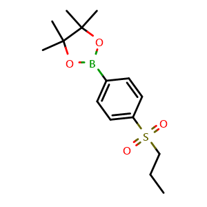 Chemical structure of 4,4,5,5-tetramethyl-2-[4-(propane-1-sulfonyl)phenyl]-1,3,2-dioxaborolane , CAS 876617-07-1, AChemBlock AD243151