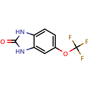 Chemical structure of 1,3-Dihydro-5-(trifluoromethoxy)-2H-benzimidazol-2-one , CAS 877681-12-4, AChemBlock AD243156