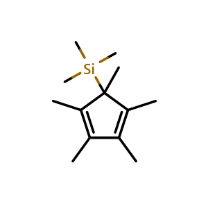 Chemical structure of trimethyl(1,2,3,4,5-pentamethylcyclopenta-2,4-dien-1-yl)silane , CAS 87778-95-8, AChemBlock AD243157