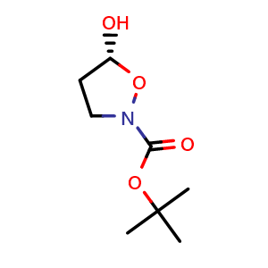 Chemical structure of (R)-tert-butyl 5-hydroxyisoxazolidine-2-carboxylate , CAS 878385-72-9, AChemBlock AD243159