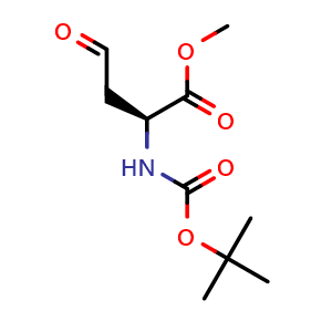 Chemical structure of Methyl (2S)-2-{[(tert-butoxy)carbonyl]amino}-4-oxobutanoate , CAS 87884-14-8, AChemBlock AD243162