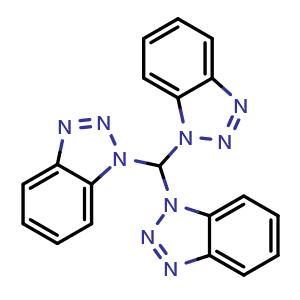 Chemical structure of 1-[bis(1H-1,2,3-benzotriazol-1-yl)methyl]-1H-1,2,3-benzotriazole , CAS 88088-95-3, AChemBlock AD243165