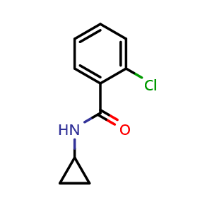 Chemical structure of 2-Chloro-N-cyclopropylbenzamide , CAS 88229-17-8, AChemBlock AD243168