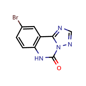 Chemical structure of 9-Bromo-5H,6H-[1,2,4]triazolo[1,5-c]quinazolin-5-one , CAS 882517-92-2, AChemBlock AD243169