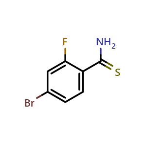 Chemical structure of 4-Bromo-2-fluorobenzothioamide , CAS 883230-66-8, AChemBlock AD243173
