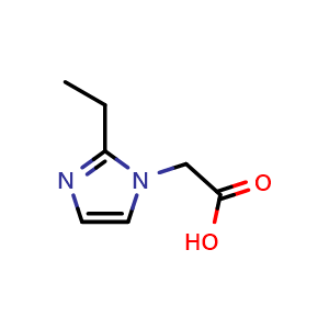 Chemical structure of 2-(2-ethylimidazol-1-yl)acetic acid , CAS 883539-33-1, AChemBlock AD243177