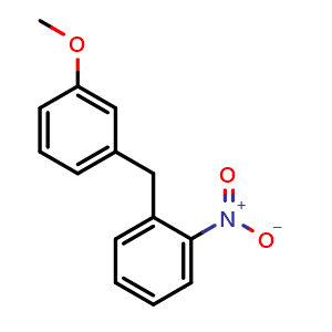 Chemical structure of 1-[(3-methoxyphenyl)methyl]-2-nitrobenzene , CAS 886570-13-4, AChemBlock AD243191