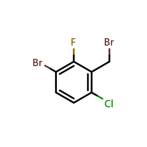 Chemical structure of 3-Bromo-6-chloro-2-fluorobenzyl bromide , CAS 886615-32-3, AChemBlock AD243192