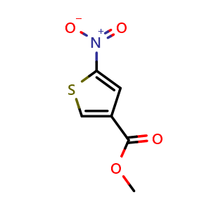Chemical structure of Methyl 5-nitrothiophene-3-carboxylate , CAS 88770-22-3, AChemBlock AD243202
